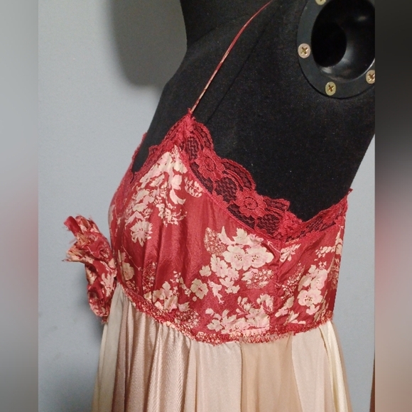 A Boho Vintage Layered Lace Wedding Upcycled Slip Dress - Picture 8 of 12
